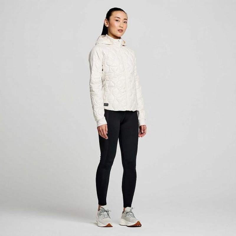 Women's Saucony Solstice Oysterpuff Jackets Beige | OLXZVPW-17