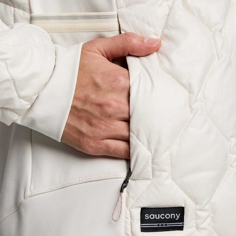 Women's Saucony Solstice Oysterpuff Jackets Beige | OLXZVPW-17