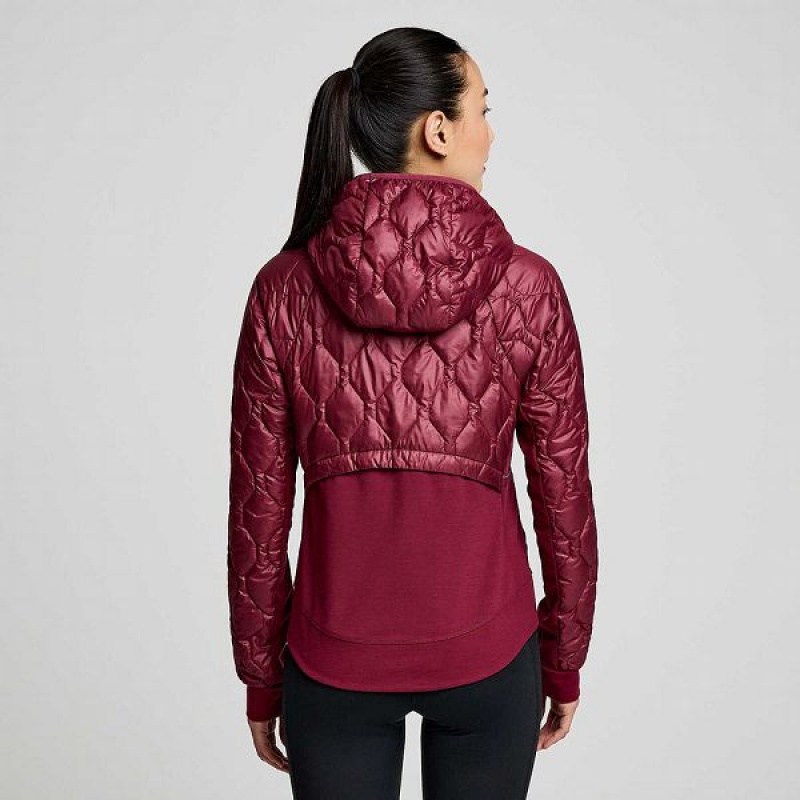 Women's Saucony Solstice Oysterpuff Jackets Red | DGFTLQN-59