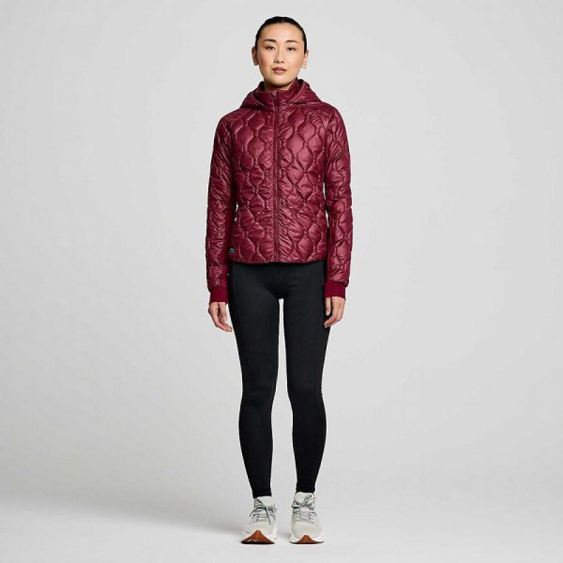 Women's Saucony Solstice Oysterpuff Jackets Red | DGFTLQN-59