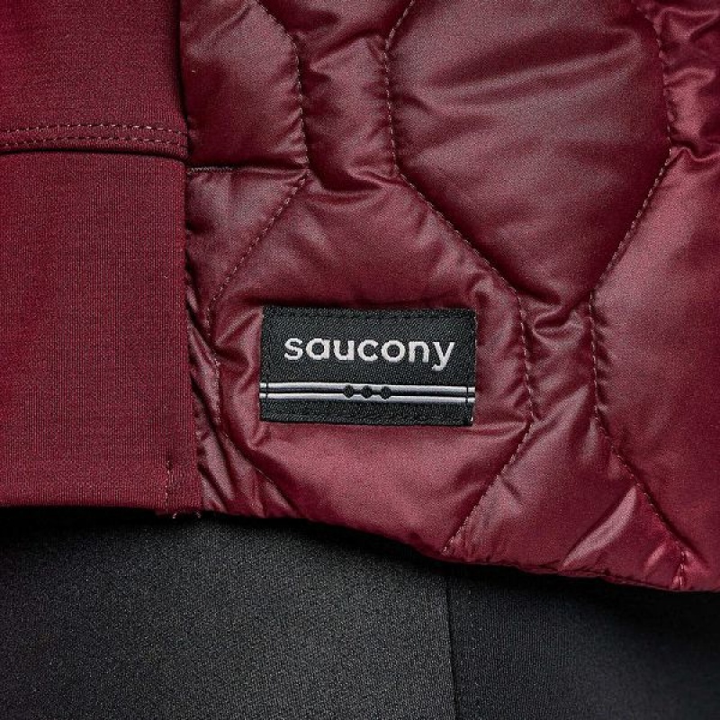 Women's Saucony Solstice Oysterpuff Jackets Red | DGFTLQN-59