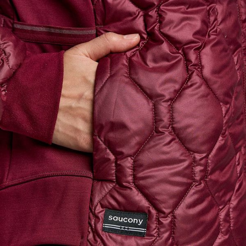 Women's Saucony Solstice Oysterpuff Jackets Red | DGFTLQN-59