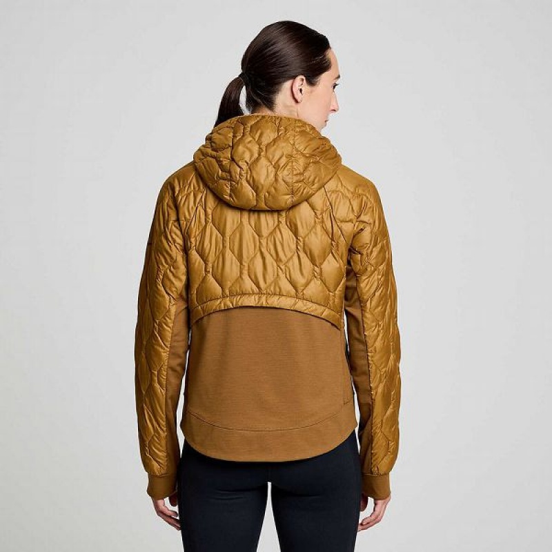 Women's Saucony Solstice Oysterpuff Jackets Brown | EAWRXJD-73