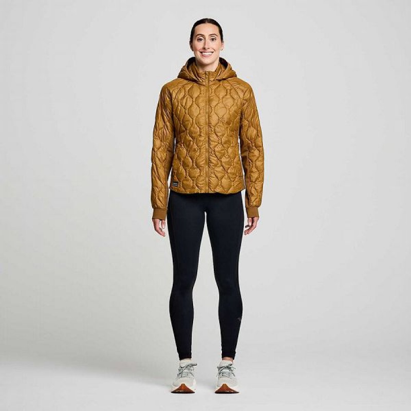 Women's Saucony Solstice Oysterpuff Jackets Brown | EAWRXJD-73