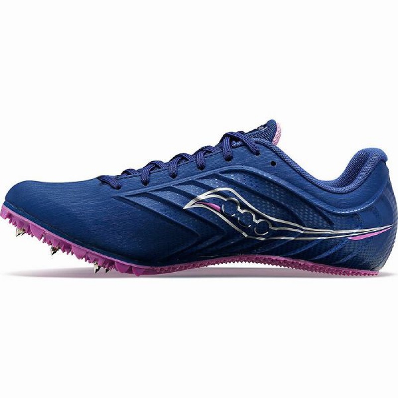 Women's Saucony Spitfire 5 Spikes Shoes Indigo / Purple | CRJMIGE-94