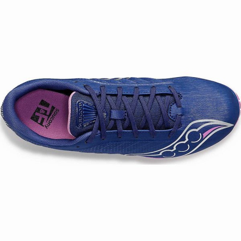 Women's Saucony Spitfire 5 Spikes Shoes Indigo / Purple | CRJMIGE-94