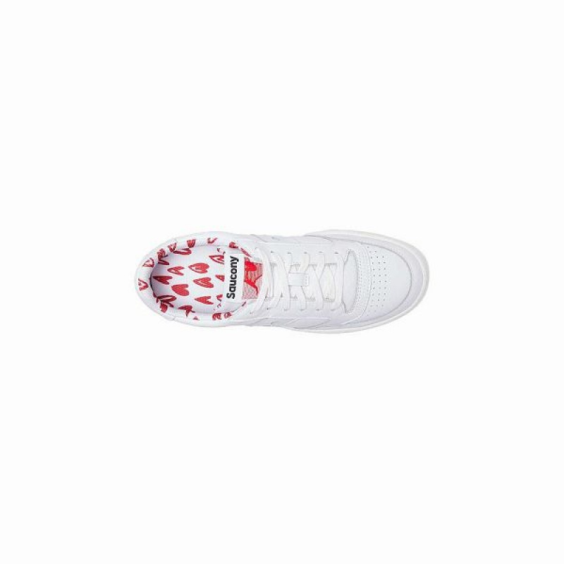 Women's Saucony St. Valentine Jazz Court Sneakers White | JHKBANX-30