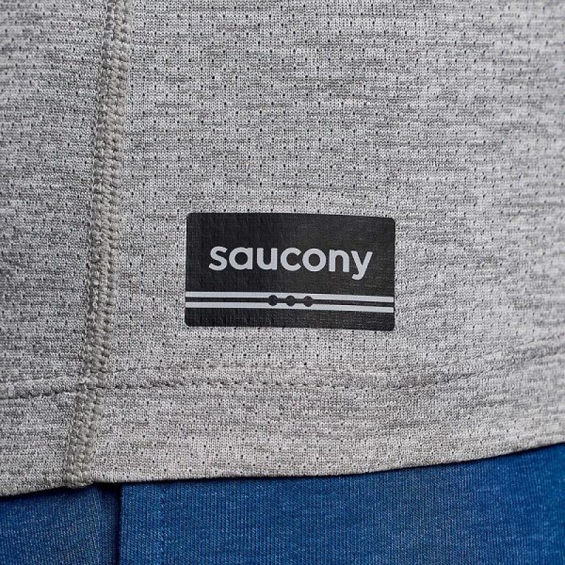 Women's Saucony Stopwatch Graphic Long Sleeve T Shirts Light Grey | CEHDRVS-03