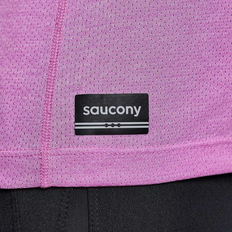 Women's Saucony Stopwatch Graphic Long Sleeve T Shirts Purple | HGKSVCX-96