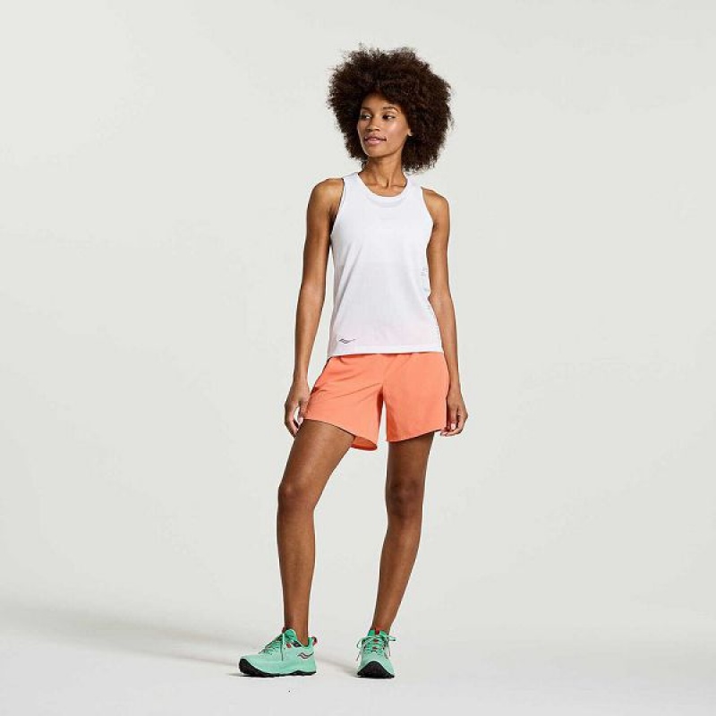 Women's Saucony Stopwatch Graphic Singlet Tank Top White | XMPEOFD-83