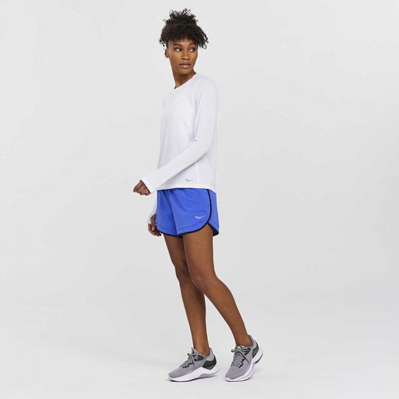 Women's Saucony Stopwatch Long Sleeve T Shirts White | XIQEMYK-53