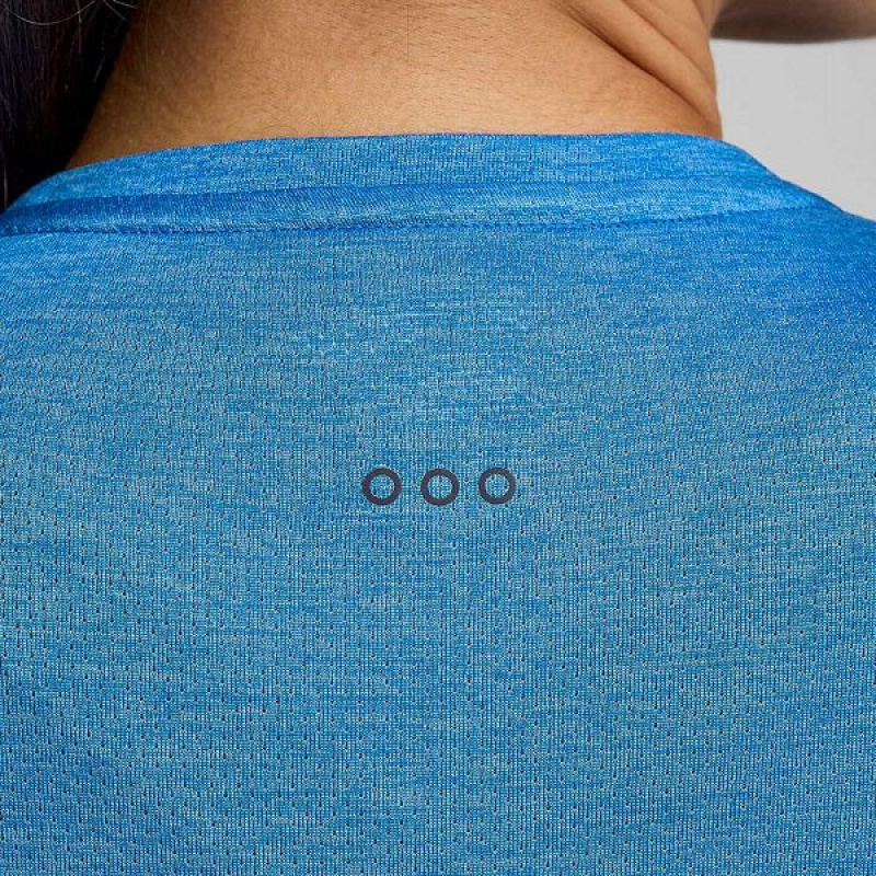 Women's Saucony Stopwatch Long Sleeve T Shirts Blue | NRIBUPJ-48