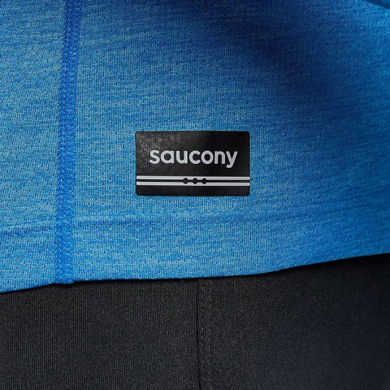 Women's Saucony Stopwatch Long Sleeve T Shirts Blue | NRIBUPJ-48