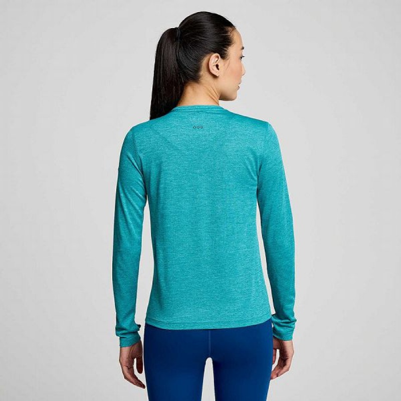 Women's Saucony Stopwatch Long Sleeve T Shirts Turquoise | FAYZDME-31