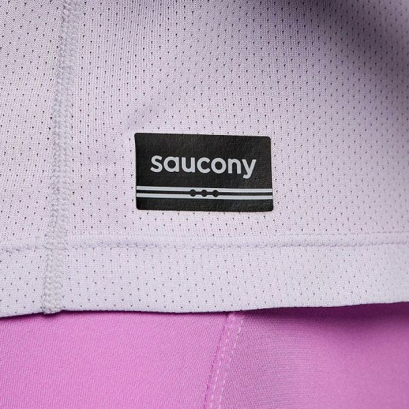 Women's Saucony Stopwatch Long Sleeve T Shirts Purple | BWGQIAH-36