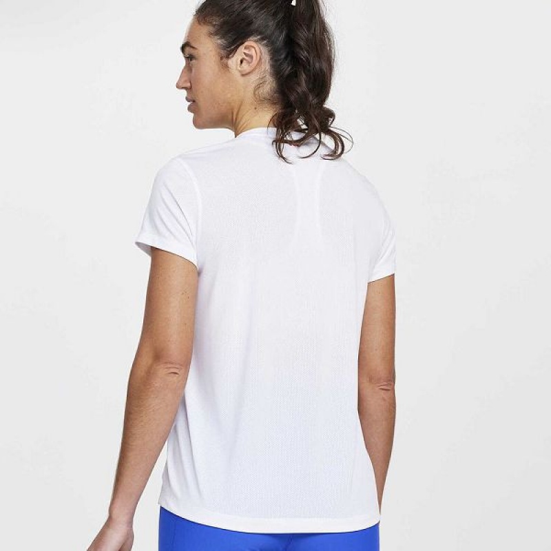 Women's Saucony Stopwatch Short Sleeve T Shirts White | XVMCYHZ-17