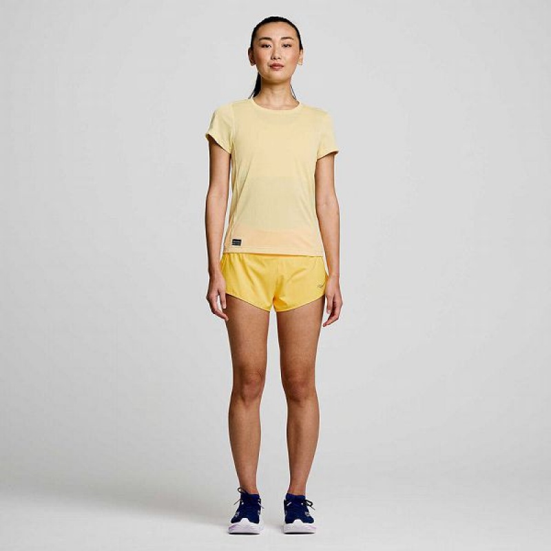 Women's Saucony Stopwatch Short Sleeve T Shirts Glow | SEWLGOU-57