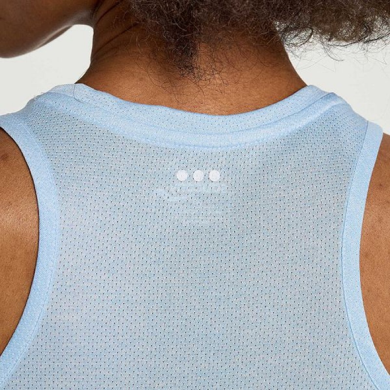 Women's Saucony Stopwatch Singlet Tank Top Blue | VQIJCPK-94