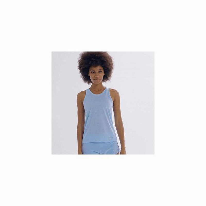 Women's Saucony Stopwatch Singlet Tank Top Blue | VQIJCPK-94