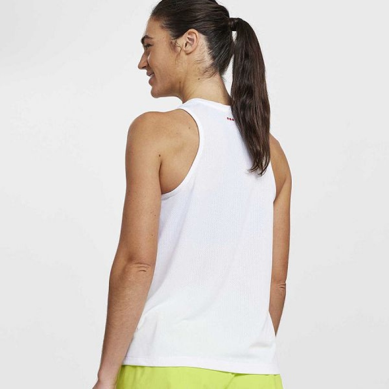 Women's Saucony Stopwatch Singlet Tank Top White | KNLOYRV-28