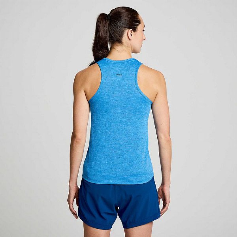 Women's Saucony Stopwatch Singlet Tank Top Blue | PWFVZBA-82