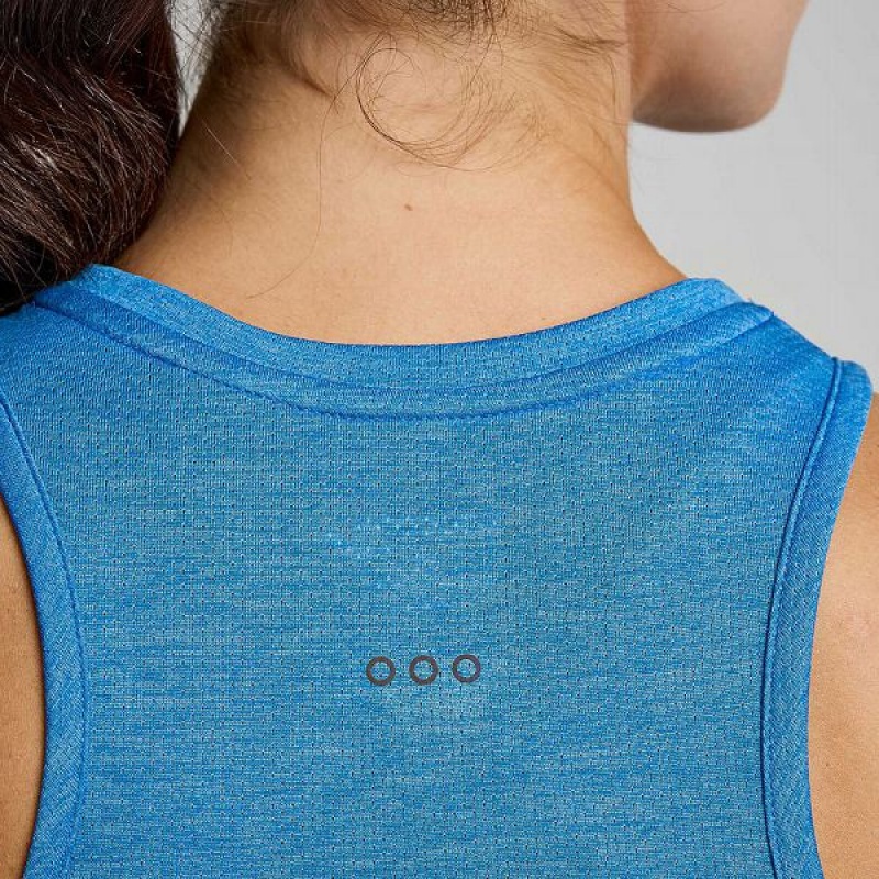 Women's Saucony Stopwatch Singlet Tank Top Blue | PWFVZBA-82