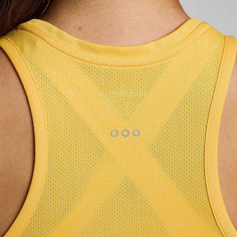 Women's Saucony Stopwatch Singlet Tank Top Gold | XFBTOJQ-79