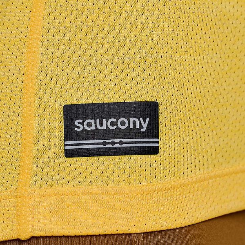 Women's Saucony Stopwatch Singlet Tank Top Gold | XFBTOJQ-79