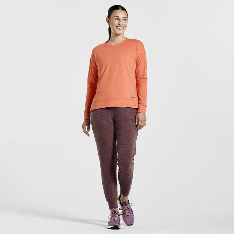 Women's Saucony Sunday Layer Tops Orange | EGXMLZP-53