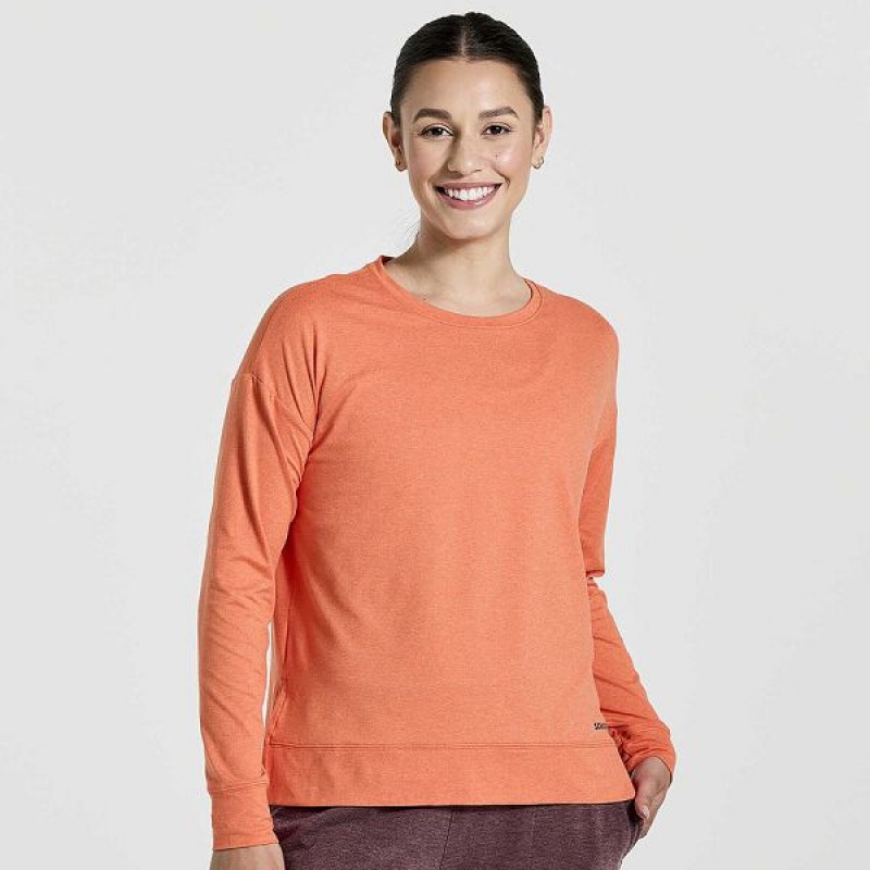 Women\'s Saucony Sunday Layer Tops Orange | EGXMLZP-53