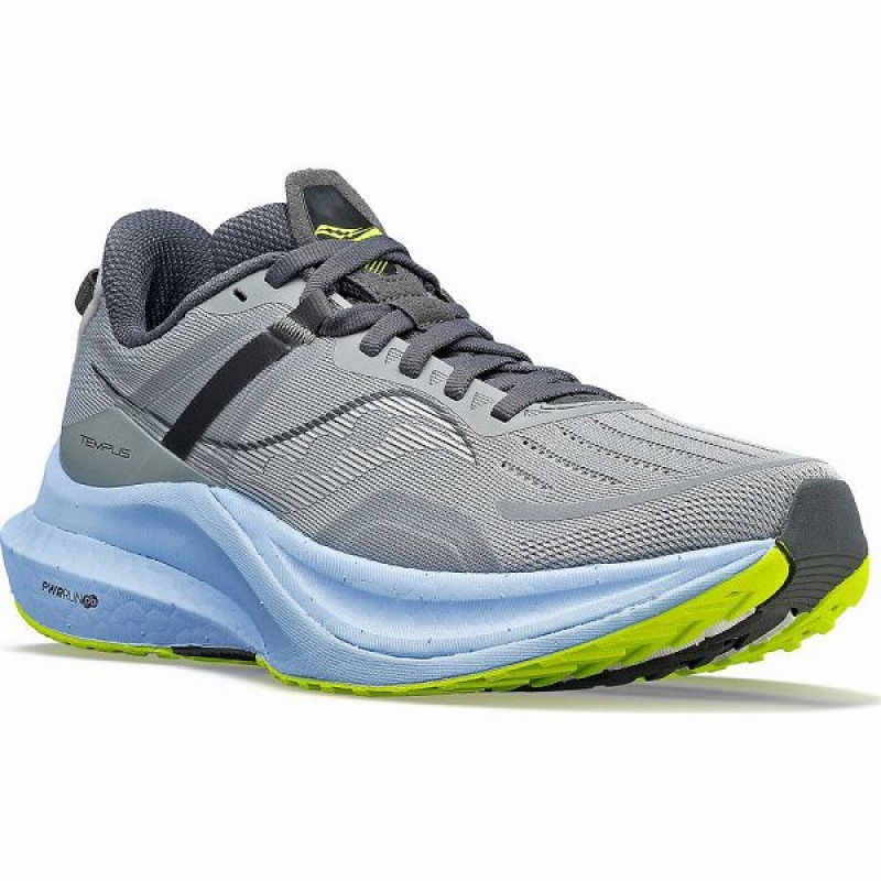 Women's Saucony Tempus Running Shoes Grey / Blue | NMIWSCF-75