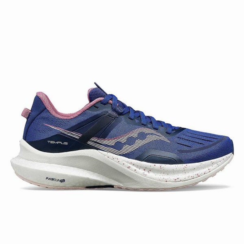 Women\'s Saucony Tempus Running Shoes Navy / Purple | ASHZCFW-21