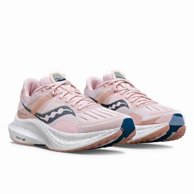 Women's Saucony Tempus Running Shoes Pink / Navy | HLNGSYD-12