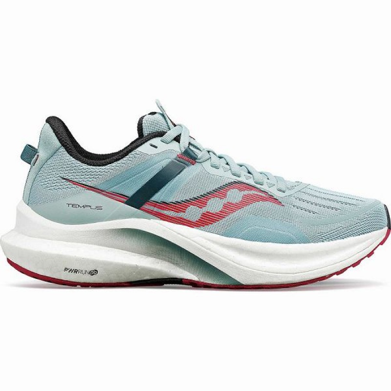 Women\'s Saucony Tempus Running Shoes Turquoise / Rose | IAWDJVP-62