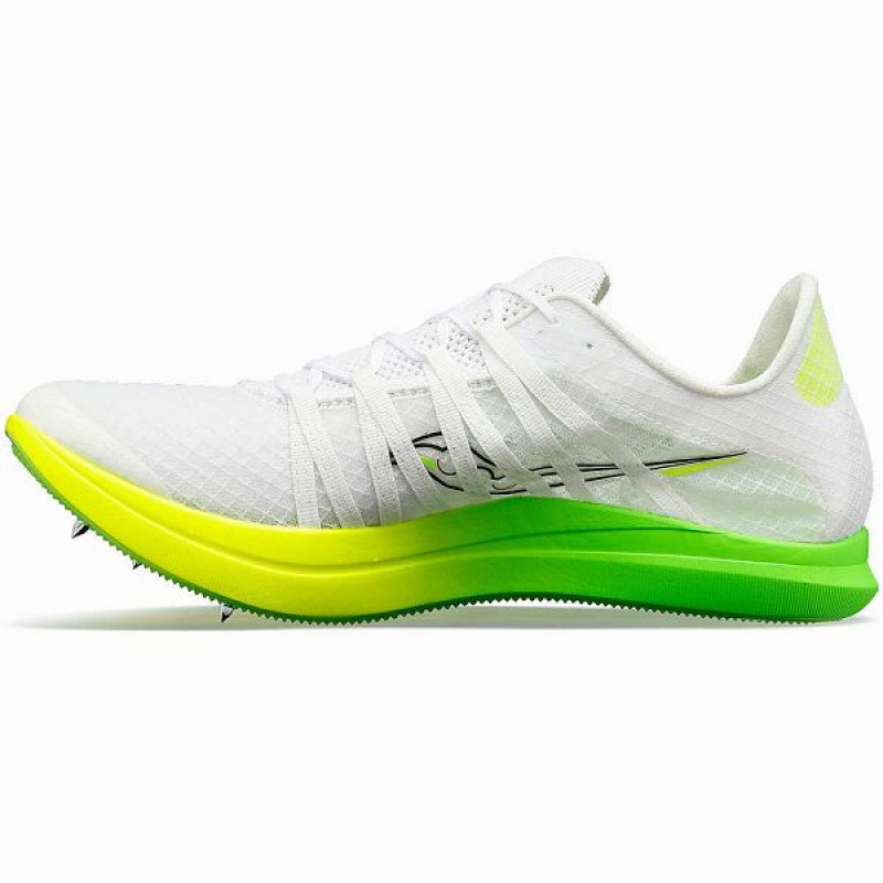 Women's Saucony Terminal VT Spikes Shoes White / Green | VRCETLM-42