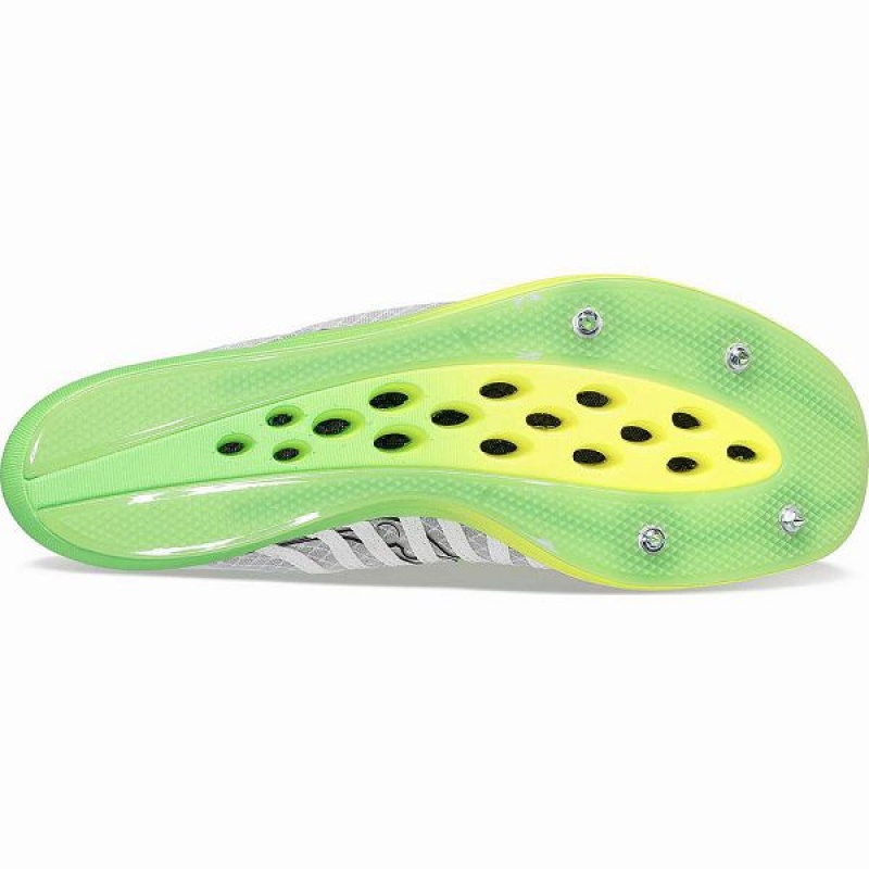 Women's Saucony Terminal VT Spikes Shoes White / Green | VRCETLM-42