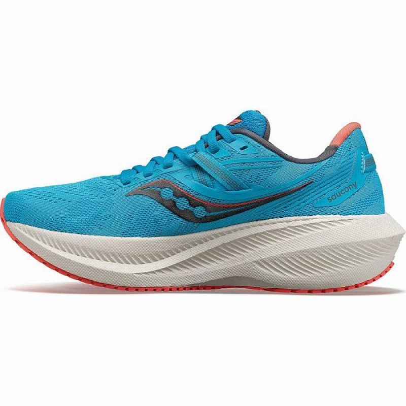 Women's Saucony Triumph 20 Running Shoes Blue / Coral | VIXMYNS-35