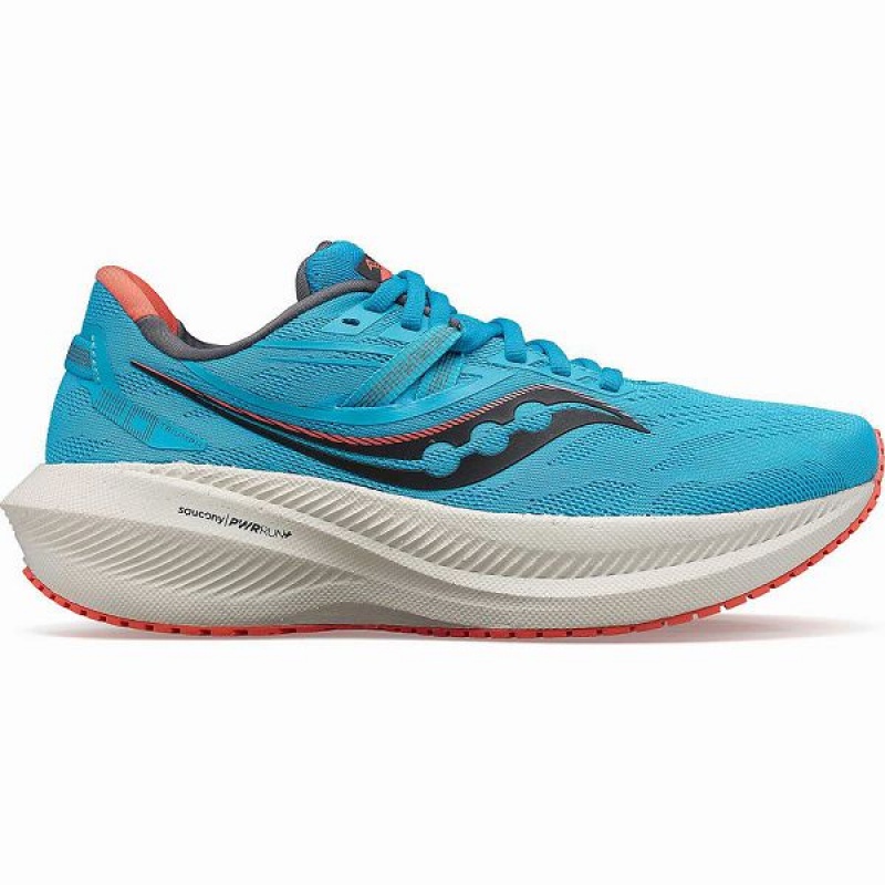 Women\'s Saucony Triumph 20 Running Shoes Blue / Coral | VIXMYNS-35