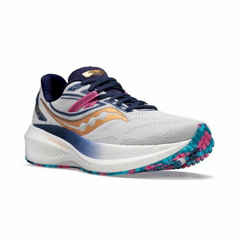 Women's Saucony Triumph 20 Running Shoes Grey / Gold | IYXBANL-02