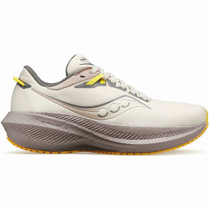 Women\'s Saucony Triumph 21 RUNSHIELD Walking Shoes Beige | UJZWCOQ-50