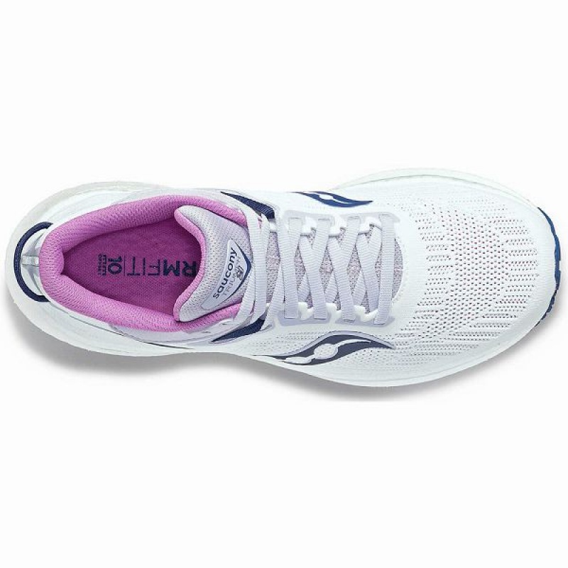 Women's Saucony Triumph 21 Running Shoes White / Indigo | XAJTZFP-70