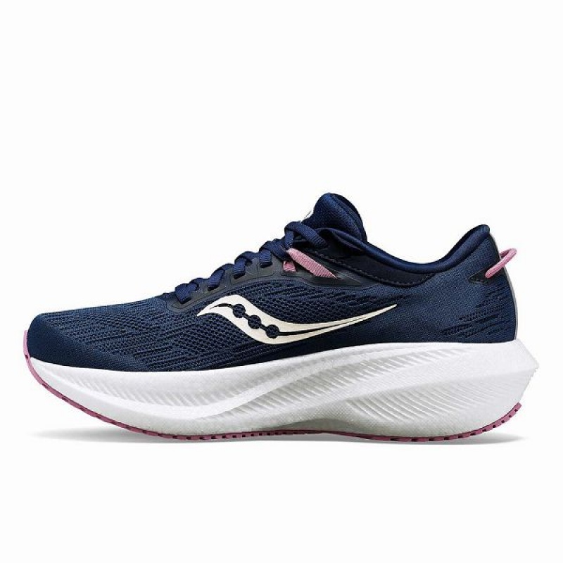 Women's Saucony Triumph 21 Running Shoes Navy / Purple | KAFISLD-63