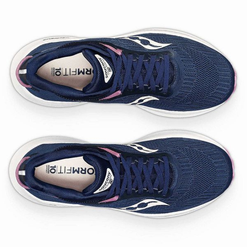 Women's Saucony Triumph 21 Running Shoes Navy / Purple | KAFISLD-63