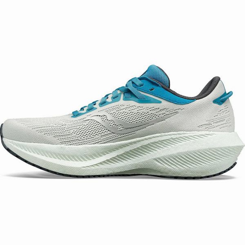 Women's Saucony Triumph 21 Running Shoes White / Blue | RMZDWFP-21