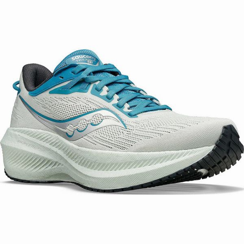 Women's Saucony Triumph 21 Running Shoes White / Blue | RMZDWFP-21