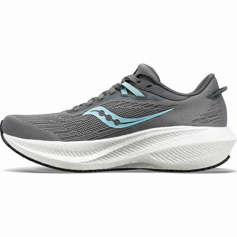 Women's Saucony Triumph 21 Running Shoes Grey / Black | YMQRSNB-57