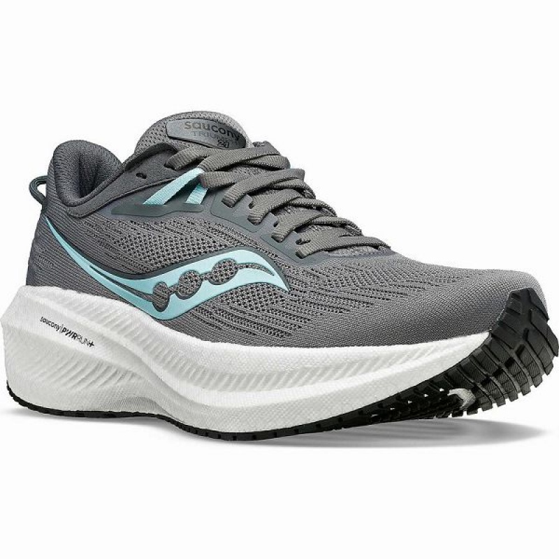 Women's Saucony Triumph 21 Running Shoes Grey / Black | YMQRSNB-57