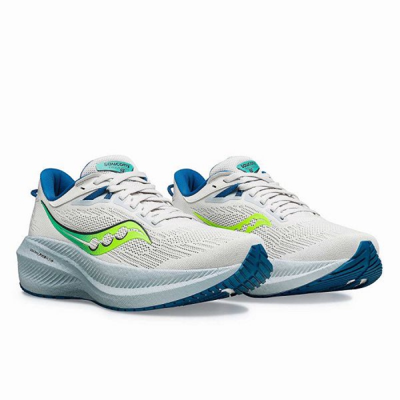 Women's Saucony Triumph 21 Running Shoes White / Mint | FRCSHJN-82