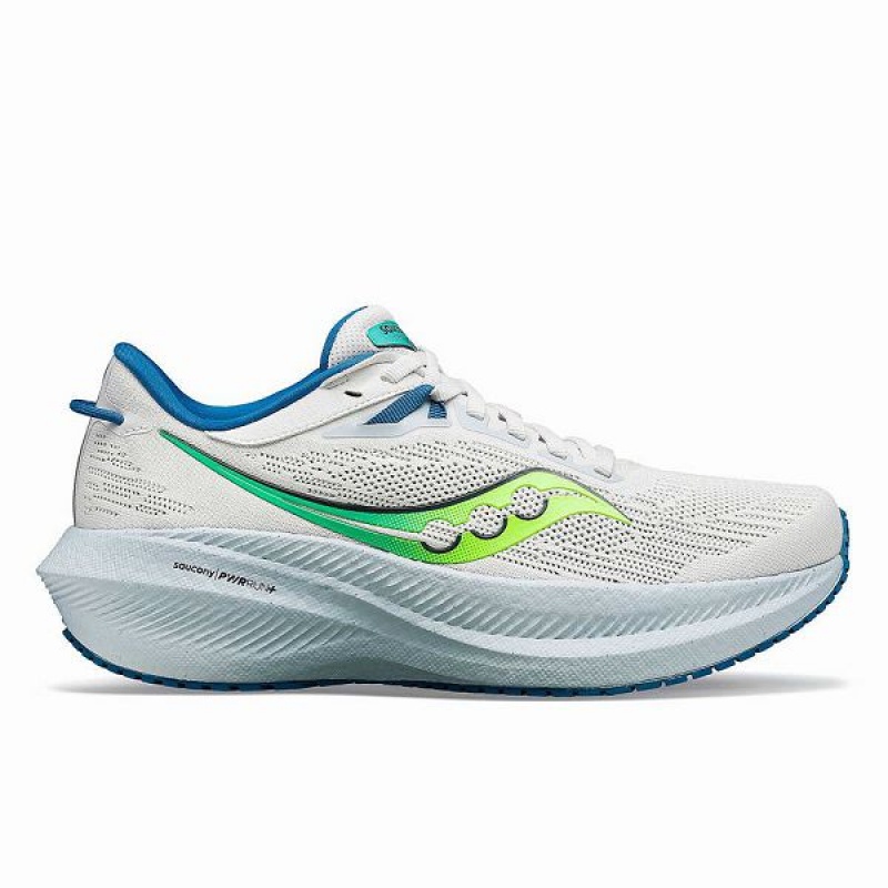 Women\'s Saucony Triumph 21 Running Shoes White / Mint | FRCSHJN-82