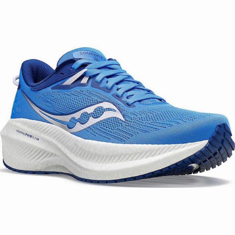 Women's Saucony Triumph 21 Running Shoes Blue | HXPTEYI-09